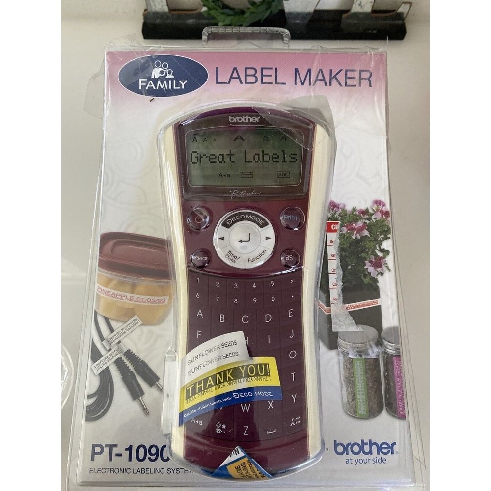 Brother PT-1090 Label Thermal Printer Vintage In Open Box White‎ Tape Included